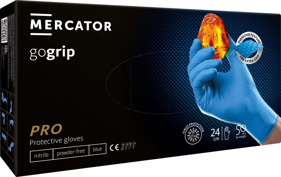 Nitrilové rukavice GoGrip modré vel. XL, 50 ks MERCATOR MER20317