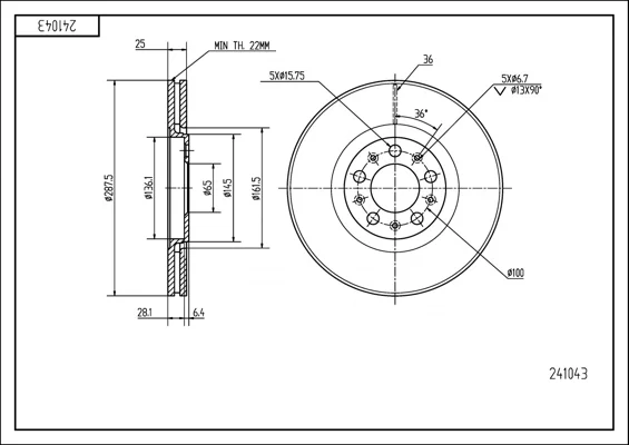 BRZ.KOTOUČ /P/AUDI A3 1.8 TURBO /LAK/KPL HART 241043 BRZ.KOTOUČ /P/AUDI A3 1.8 TURBO /LAK/KPL HART 241043