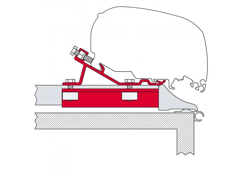 Adaptér pro uchycení markýzy Fiamma F65 a F80S na upevňovací tyč Fiamma Fixing Bar Pro L - DO RM41114 303773