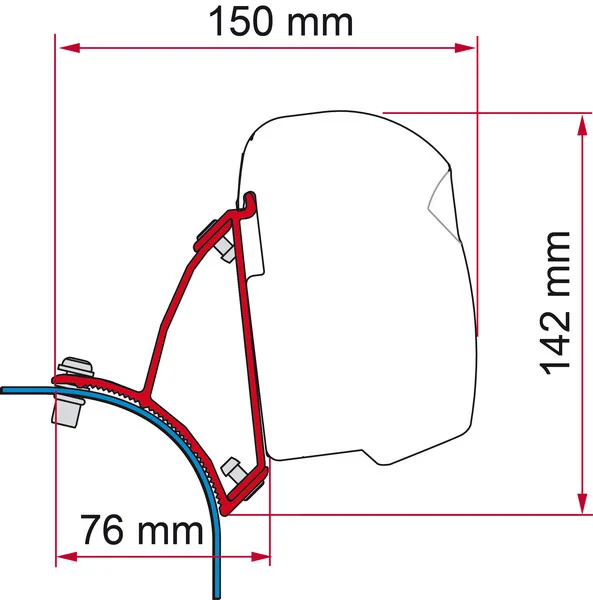 Adaptér pro markýzu Fiamma F43van Kit VW T5/T6 Lift Roof Deep Black RHD 314037 Adaptér pro markýzu Fiamma F43van Kit VW T5/T6 Lift Roof Deep Black RHD 314037