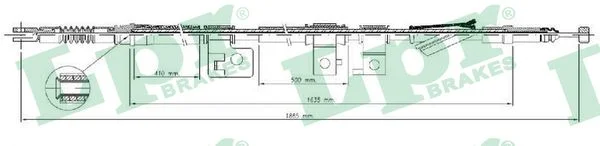 Tažné lanko, parkovací brzda LPR C0309B – OE 47560SN7953