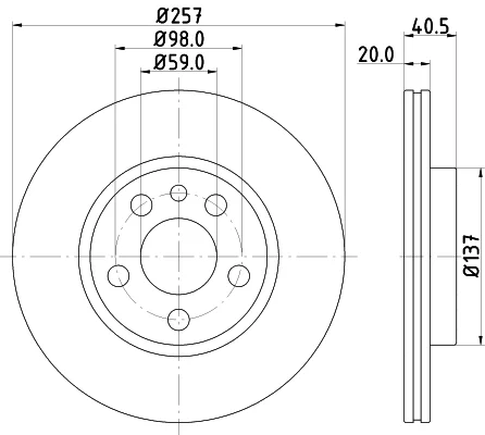 Brzdový kotouč HELLA 8DD355127-341