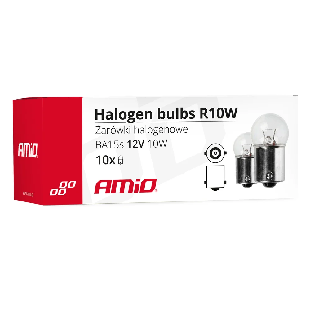 ZAROWKA 12V R10W BA15S 36MM 10SZT. AMIO 01487 - Obrázek 3