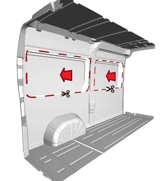 Interiérové obložení Cover- vnitřní obločení vlevo Plus pro Fiat Ducato 301219