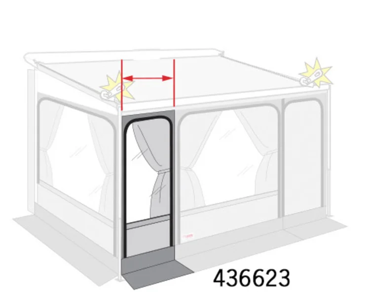 Rozšiřující sada přední části pro markýzové přístřešky / Privacy Room - 100/410cm 313846