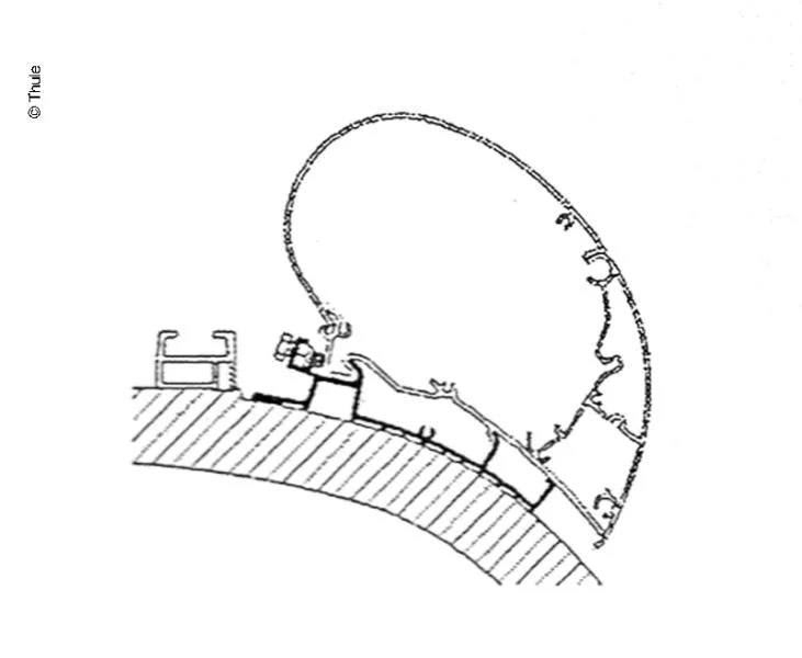 Adaptér montážní pro markýzy Thule Omnistor na Carthago Chic (od r. v. 2014, 500 cm) 313537