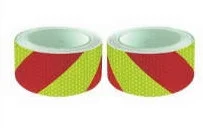Páska reflexní samolepící červeno žluté levé šrafování, šířka 5 cm, balení 45,7 m, reflexní třída 3 704381