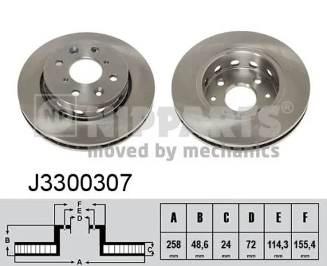 Brzdový kotouč NIPPARTS J3300307
