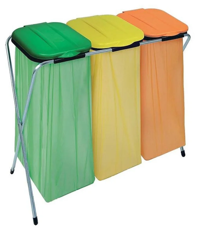 Stojan na tříděný odpad ECOFIX 3 Trio – 3 pytle, pozinkovaný rám, pro domácnost i zahradu 750685