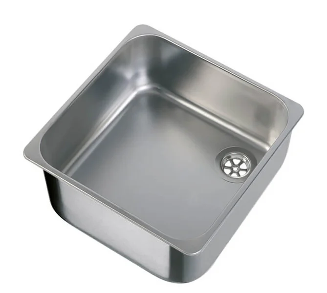 Dřez vestavný čtvercový Carbest, matná nerezová ocel, rozměr 360 × 360 × 150 mm 312769