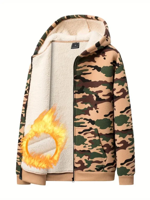 Mikina pánská, flanelová, maskáčová, khaki, XXL 311645