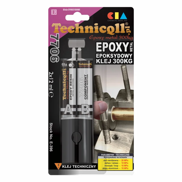 Lepidlo epoxidové na kov TECHNICQLL 300kg 2x12ml 721723