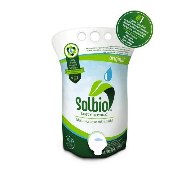 Kapalina sanitární multifunkční biologická 4v1 pro toalety a nádrže karavanů jazyková mutace NO/DK/SE/FI Solbio 309731