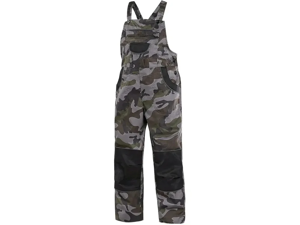 Kalhoty zahradníky dětské maskáčové, CXS CAMO. zesílený sed a kolena, vel. 130, CANIS 742640
