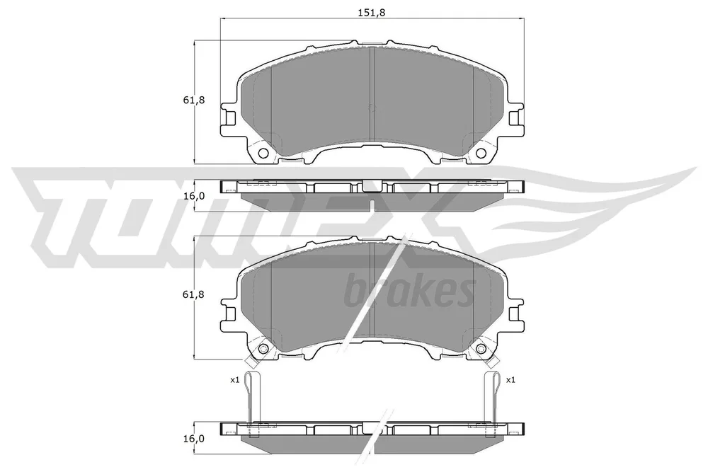 Sada brzdových destiček, kotoučová brzda Tomex Brakes TX18-99