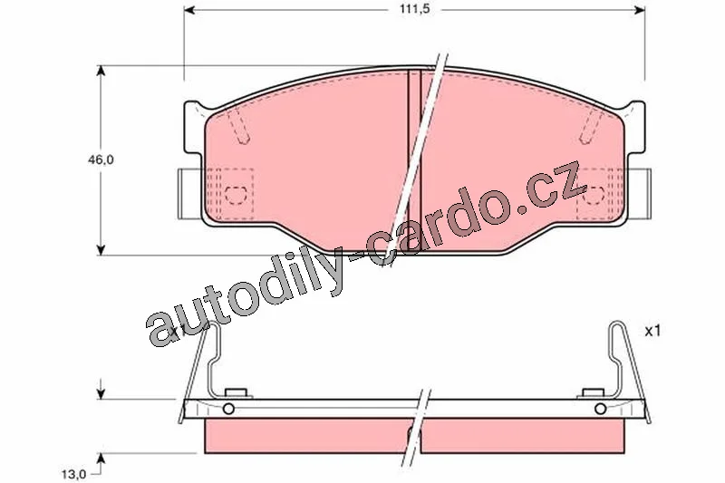 Sada brzdových destiček TRW GDB935 - ISUZU GEMINI