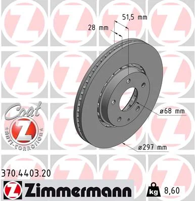 Brzdový kotouč ZIMMERMANN 370.4403.20