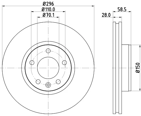 Brzdový kotouč HELLA 8DD355127-091