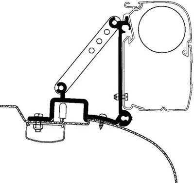 Adaptér pro markýzu Thule pro Fiat Ducato, Peugeot Boxer a Citroën Jumper do 2006 H2 313388
