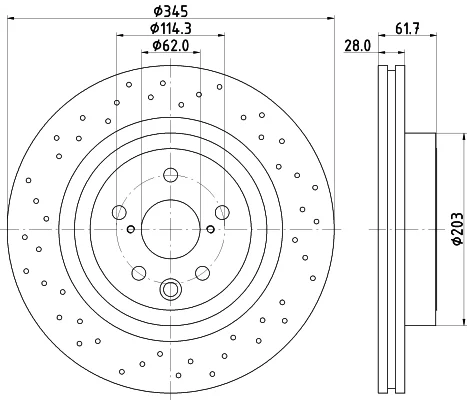 Brzdový kotouč HELLA 8DD355116-511 – OE 424310W030