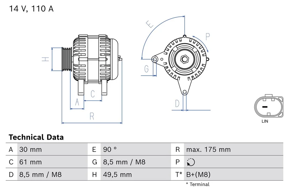 BO 0986085030 Alternátor BOSCH