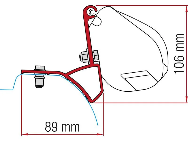 Adaptér pro markýzu Fiamma F35 Pro na Renault Trafic, Opel Vivaro (od roku 2015), 2dílná montážní sada 305928