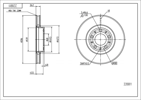 BRZ.KOTOUČ /P/ VOLVO S60,S80,V70 01- HART 220811