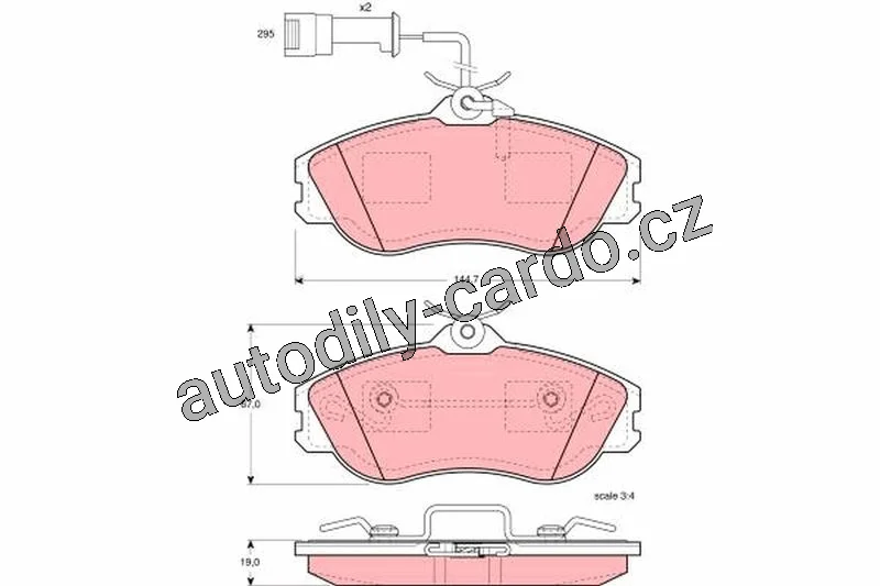 Sada brzdových destiček TRW GDB816 - AUDI 100, 200