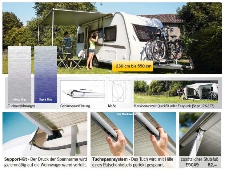 Markýza v pouzdře Thule Omnistor Caravan Light 1200, 5,5 m (pouzdro Bílá, plátno Mystic Grey, výsuv 2,5 m) 312427