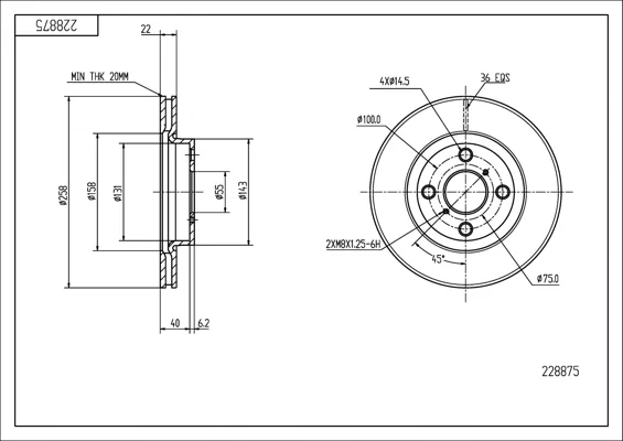 BRZ.KOTOUČ /P/ YARIS 1.0-1.3 VVTI 06- HART 228875