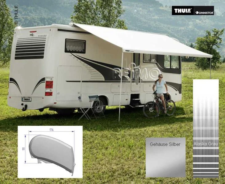 Markýza střešní Thule Omnistor 9200 5,00 m (výsuv 300 cm, stříbrná, mystic grey) 313435