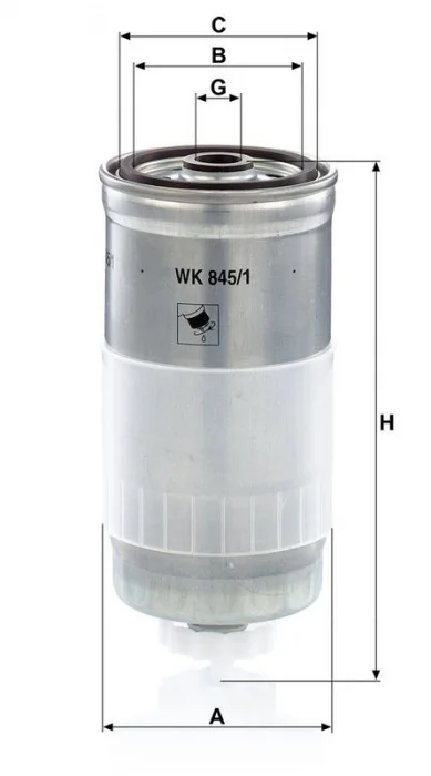 Palivový filtr MANN WK845/1 (MF WK845/1)