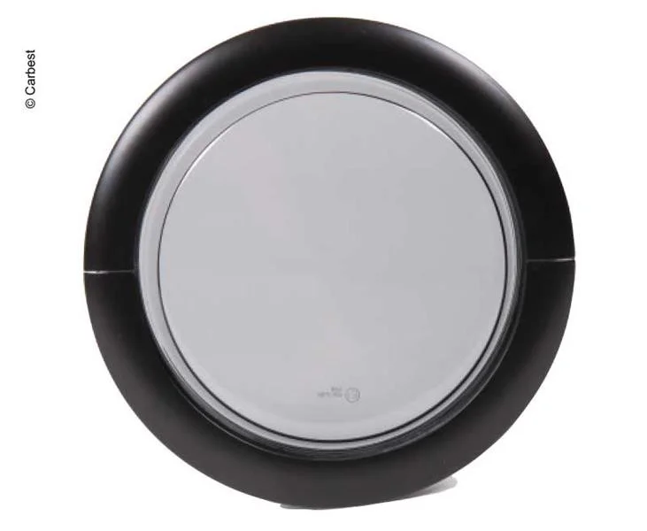 Okno kulaté lodní průměr 295 mm pevné dvojité tónované akrylátové sklo černý hliníkový rám pro stěny 40 mm pro obytné vestavby a dodávky 304112