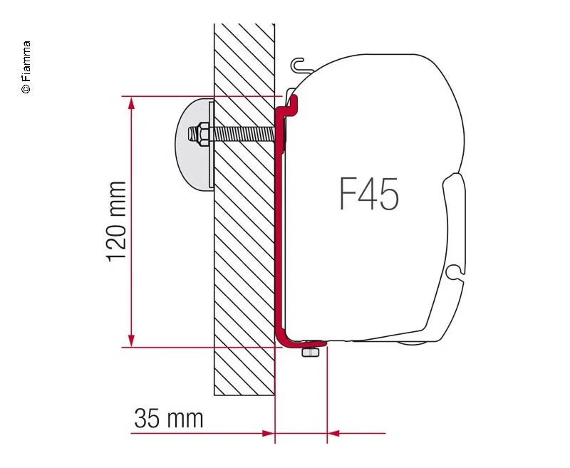 Adaptér nástěnný pro markýzu Fiamma F45 AS400L (550 cm) 316275