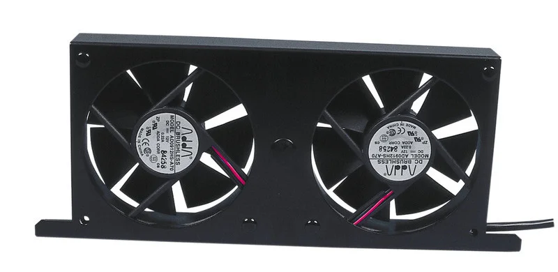 Ventilátor dvojitý Tornado pro chladničky karavanů 12 V s šedým LED ovládacím panelem 250 × 100 mm 305726