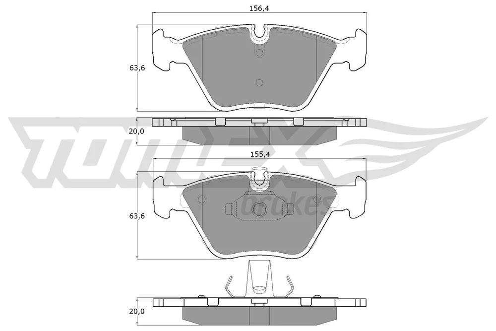Sada brzdových destiček, kotoučová brzda Tomex Brakes TX13-20