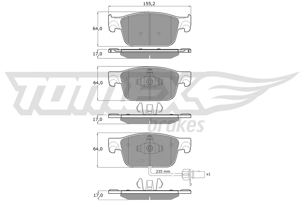 Sada brzdových destiček, kotoučová brzda Tomex Brakes TX18-21