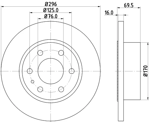 Brzdový kotouč HELLA 8DD355115-521 Brzdový kotouč HELLA 8DD355115-521