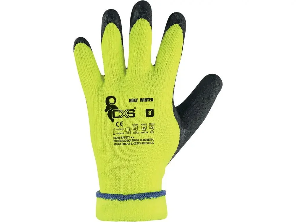Rukavice zimní CXS-ROXY WINTER, máčené v latexu, CANIS 744476