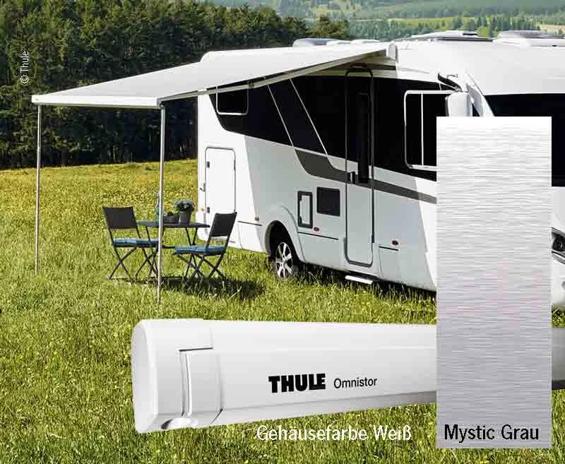 Markýza nástěnná kazetová Thule Omnistor 5200 4,0 m (bílé pouzdro, mystická šedá, výsuv 2,5 m) 312442