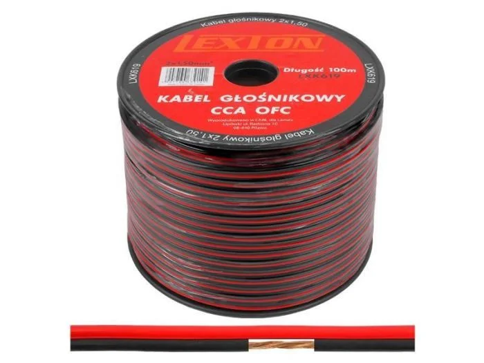 Autokabel dvojlinka červeno - černá pvc 2x1.5mm, 100m 745198