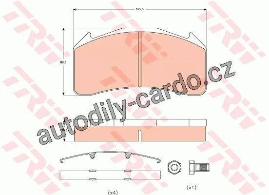 Sada brzdových destiček TRW GDB5088 - VOLVO
