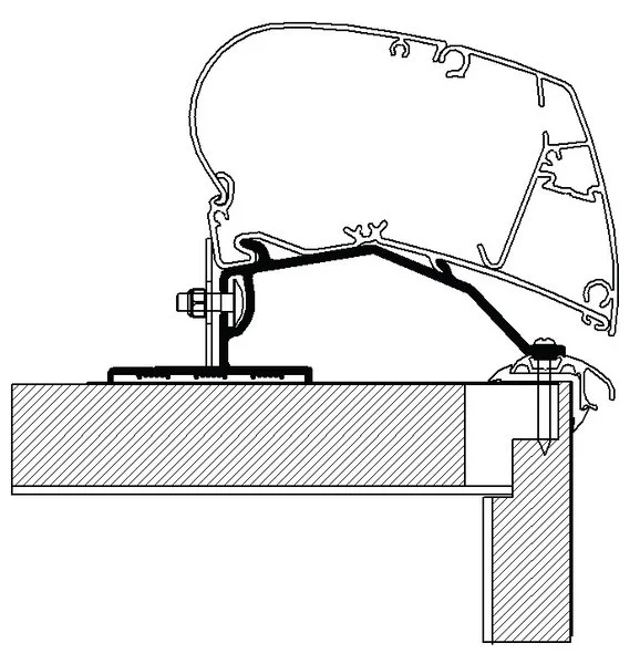 Adaptér Thule pro střešní montáž markýz na Hymer 2013 a Eriba Nova, 400 cm 313652