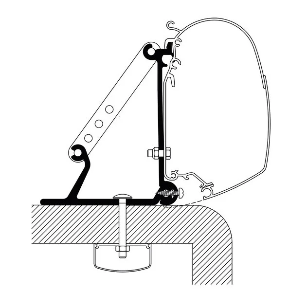 Sada univerzálních střešních adaptérů Thule pro markýzy Omnistor (3 ks, rozměr 3 × 8 cm) 313387