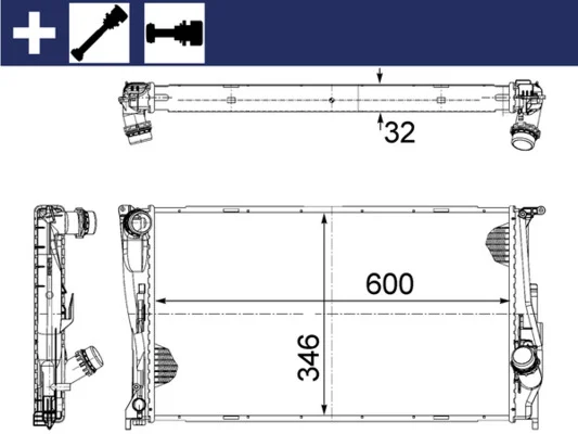 Chladič, chlazení motoru MAHLE CR1083000S Chladič, chlazení motoru MAHLE CR1083000S