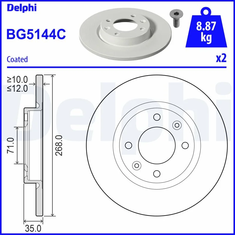 Brzdový kotouč DELPHI BG5144C