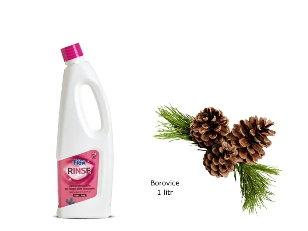 Flow Rinse WC chemie - sanitární přípravek pro splachovací nádrže chemických WC BOROVICE 1L 320332
