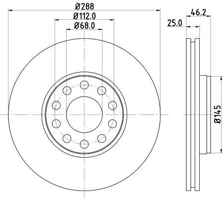 Brzdový kotouč HELLA 8DD355128-011