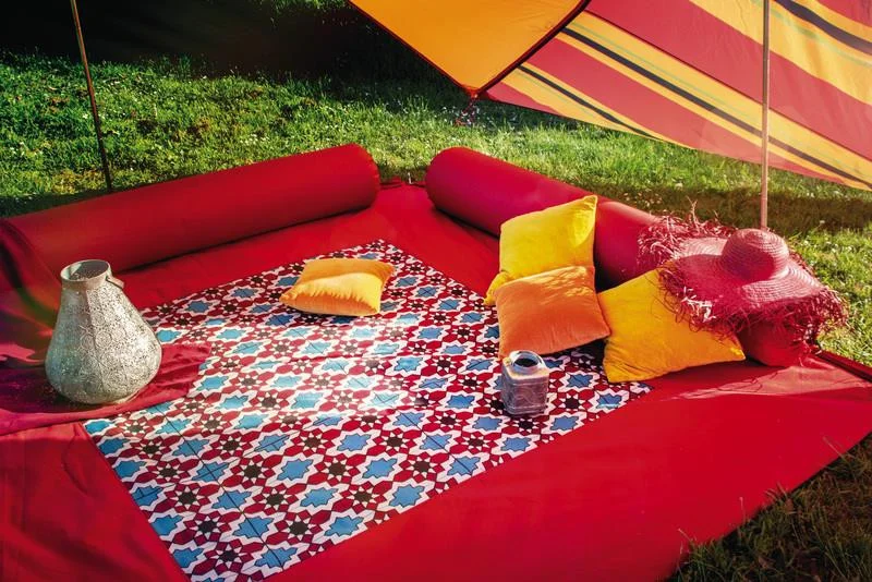 Koberec se zipem pod sluneční střechu BENT 250x250 cm 308848
