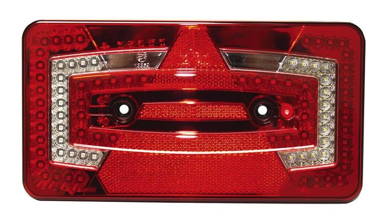 Svítidlo multifunkční zadní LED L 915 s trojúhelníkovou odrazkou (9–32 V, levé, červené, IP67) 302960